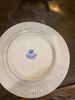 RARE 1884-1917 Antique RUSSIAN Imperial PORCELAIN Plate And SAUCER Kornilov