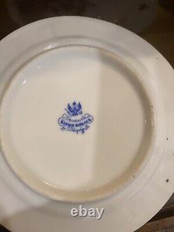 RARE 1884-1917 Antique RUSSIAN Imperial PORCELAIN Plate And SAUCER Kornilov