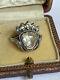Rare Antique Imperial Russian Faberge Big Diamond 14k 56 Gold Silver Ring