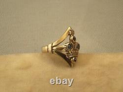 RARE IMPERIAL GOLD-PLATED SILVER 84 SAPPHIRE CROWN RING From FABERGE ERA Sz 7