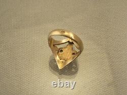 RARE IMPERIAL GOLD-PLATED SILVER 84 SAPPHIRE CROWN RING From FABERGE ERA Sz 7