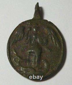 RARE XIVth Century Icon Pendant Archangel Michael and Cross Imperial Russian
