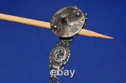 RR ANTIQUE 19th century Imperial russian Silver 84 Brooch sword design vtg saber