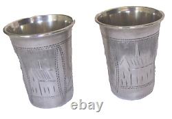 RUSSIAN IMPERIAL STERLING SILVER VODKA CUP ETCHED? 84 2 x 1.537.7gr