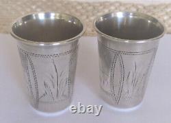 RUSSIAN IMPERIAL STERLING SILVER VODKA CUP HAND ETCHED? 84 2 x 1.5