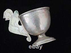 Rare Antique 84 Silver Imperial Russian Griffin Charka Cup Shot Vodka Handle RU
