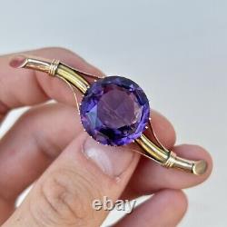 Rare Antique Imperial Russia Brooch twig Gold 56 Amethyst 10,44gr 1890s