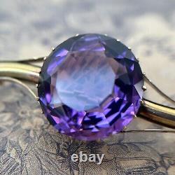 Rare Antique Imperial Russia Brooch twig Gold 56 Amethyst 10,44gr 1890s