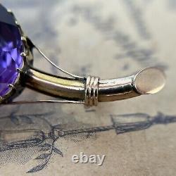 Rare Antique Imperial Russia Brooch twig Gold 56 Amethyst 10,44gr 1890s