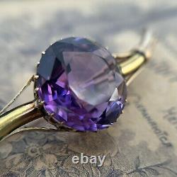 Rare Antique Imperial Russia Brooch twig Gold 56 Amethyst 10,44gr 1890s