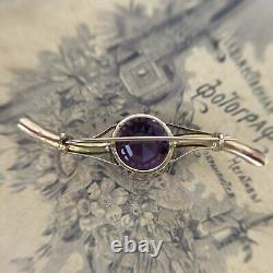 Rare Antique Imperial Russia Brooch twig Gold 56 Amethyst 10,44gr 1890s