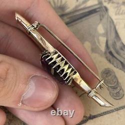 Rare Antique Imperial Russia Brooch twig Gold 56 Amethyst 10,44gr 1890s