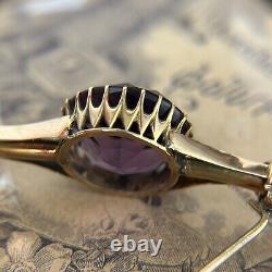 Rare Antique Imperial Russia Brooch twig Gold 56 Amethyst 10,44gr 1890s