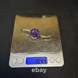 Rare Antique Imperial Russia Brooch twig Gold 56 Amethyst 10,44gr 1890s