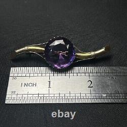 Rare Antique Imperial Russia Brooch twig Gold 56 Amethyst 10,44gr 1890s