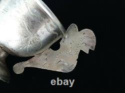 Rare Antique Imperial Russian 84 Silver Charka Cup Shot Vodka Griffin Handle RU