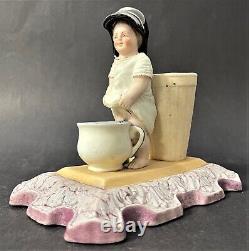 Rare Antique Imperial Russian Gardner Porcelain Peeing Boy Pencil Holder