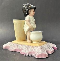 Rare Antique Imperial Russian Gardner Porcelain Peeing Boy Pencil Holder