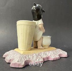 Rare Antique Imperial Russian Gardner Porcelain Peeing Boy Pencil Holder