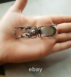 Rare Antique Imperial Russian Gold Beetle Bug Pin Brooch
