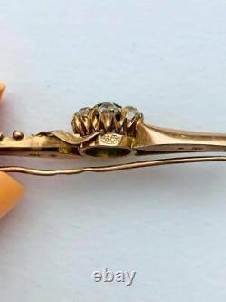 Rare Antique Imperial Russian Rose Gold 56 14K Pin Brooch Women's Jewelry 4.5 gr