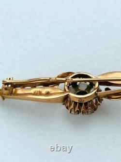 Rare Antique Imperial Russian Rose Gold 56 14K Pin Brooch Women's Jewelry 4.5 gr
