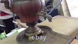 Rare Antique Imperial Russian Samovar/brass/wood coffee/tea urn pot with tray