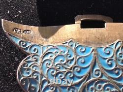 Rare Antique Imperial Russian Silver Enameled Buckle Klingert Hallmark Faberge