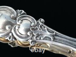 Rare Antique Imperial Russian Silver Gold Gilt Rococo Repousse Chased Sugar Tong
