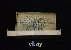 Rare Antique Imperial Russian Silver Snuff Box Chased Repousse Cigarette Case RU