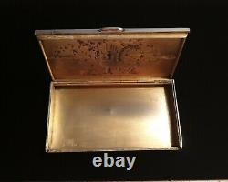 Rare Antique Imperial Russian Silver Snuff Box Chased Repousse Cigarette Case RU