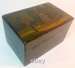 Rare Antique Russian Ptd COSSACKS Tobacco Humidor Box Vishnyakov Imperial Era