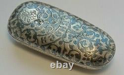 Rare Antique Silver 84 Imperial Russian Coin Box Caucasus Engraved Kavkaz