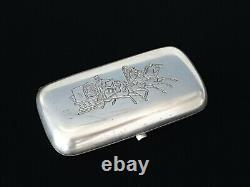 Rare Antique Troika Imperial Russian Silver Cigarette Vesta Snuff Pill Case Box