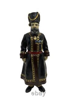 Rare FABERGE 1912 Bronze Imperial Russian Cossack Guard Antique Gold Gilt Enamel