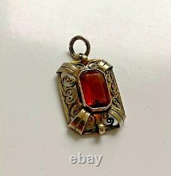 Rare FABERGE design IMPERIAL Russian 88 Silver Brooch with Stone in box