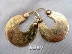 Rare Imperial Russian Earrings ANTIQUE ROSE Gold 56/14K Women's Jewelry