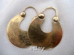 Rare Imperial Russian Earrings ANTIQUE ROSE Gold 56/14K Women's Jewelry