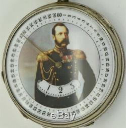 Rare Imperial Russian silver Digital Hours pocket watch c Russo-Turkish War