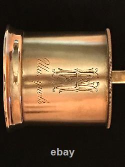 Rare Monogram Teaglass Holder Original Silver 84 Russian Imperial Antique Russia