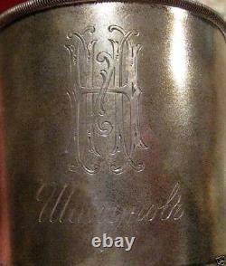 Rare Monogram Teaglass Holder Sterling Silver 84 Russian Imperial Antique Russia