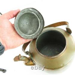 Rare Russian Copper Chinik Teapot Imperial Samovar Trivet Handmade Antique