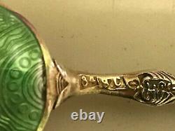 Rare Russian Guilloche Enamel Spoon Silver 84 Imperial Antique Cloisonne Semenov