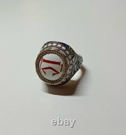 Rare Russian IMPERIAL 84 Silver Ring with Enamel. 20mm