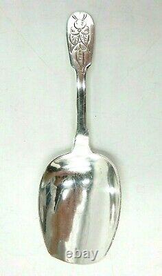 Rare Russian Imperial. 875 Zolotnik 84 Silver Caddy Scoop Spoon With Monogram