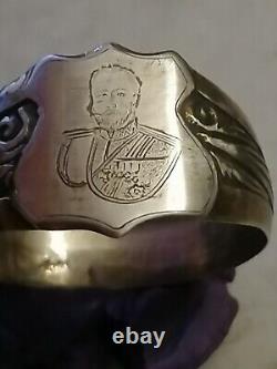 Rare Silver 84 Russian Imperial Ring With the Face of Emperor Nicholas US-11,5