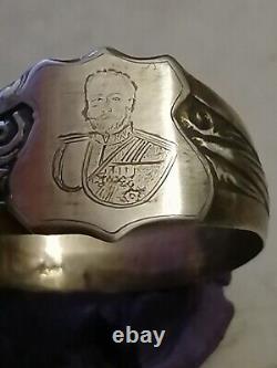 Rare Silver 84 Russian Imperial Ring With the Face of Emperor Nicholas US-11,5