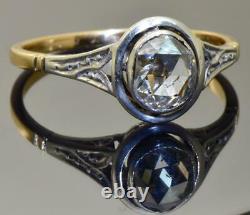 Rare antique 19th C. Imperial Russian 14k gold(56)&0.7ct Diamond engagement ring