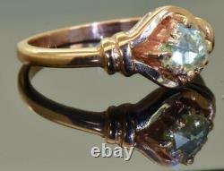 Rare antique Imperial Russian 14k rose gold & 0.5ct Rose cut Diamond ring c1890