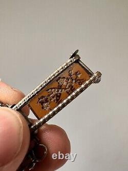 Rare antique imperial Russian silver badge Pin 84 with enamel CORONATION